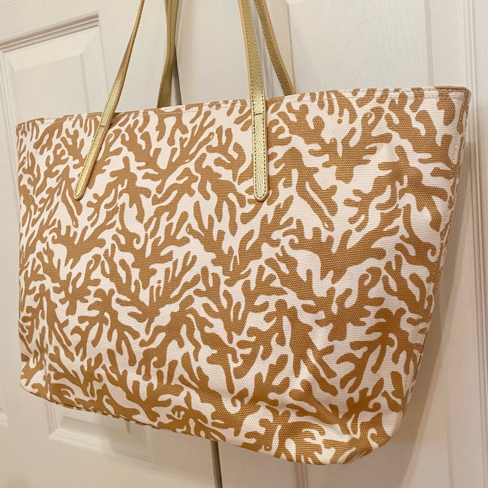 RARE NWOT Lilly Pulitzer Resort Tote Natural Treasure - Picture 7 of 14